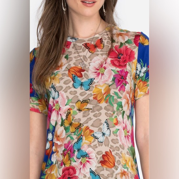 NWT! Johnny Was Mayflower Favorite Short Sleeve Crew Neck Swing Tee - Picture 7 of 9